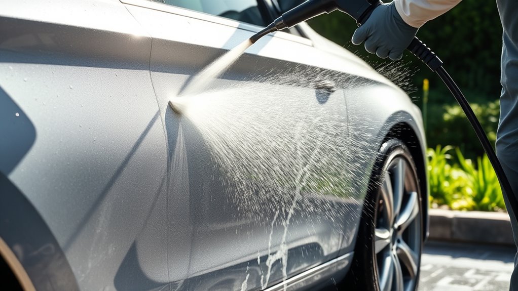 safely pressure wash car