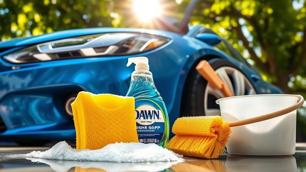 wash car safely with dawn